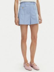 Tommy Hilfiger Szorty materiałowe WW0WW49592 Niebieski Regular Fit. Niebieskie szorty TOMMY HILFIGER, bez wzorów, z bawełny. Za 529.99 zł.