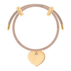 Bransoletka Liana, pozłacana w kolorze beżowym z sercem. Brązowe bransoletki Lilou, pozłacane. Za 288.00 zł.