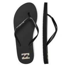 Japonki Billabong. Czarne klapki Billabong, bez wzorów, bez obcasa. Za 59.99 zł.