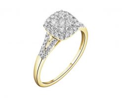 Pierścionek z żółtego złota z brylantami - 0,51 ct - próba 585. Żółte pierścionki Apart, z brylantem, złote. Za 5,190.00 zł.