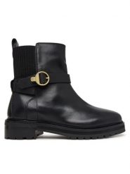 Barbour Botki Alexandra LFO0819BK93 Czarny. Czarne botki Barbour, bez wzorów, ze skóry, bez obcasa, na płaskiej podeszwie, bez zapięcia. Za 1,099.00 zł.