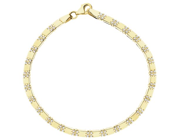 Złota bransoletka z cyrkoniami. Żółte bransoletki Apart, z cyrkonią, złote. Za 3,669.00 zł.