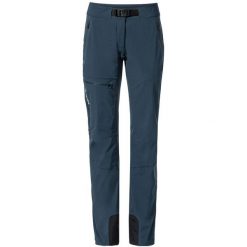 Spodnie softshell damskie Vaude Badile Pants II. Niebieskie spodnie narciarskie Vaude, s, bez wzorów, z materiału, trekkingowe. Za 566.49 zł.