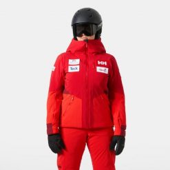 Damska kurtka narciarska Helly Hansen Kvitfjell Race. Czerwone kurtki narciarskie Helly Hansen, bez wzorów, bez kaptura, narciarskie. W wyprzedaży za 1,860.00 zł.