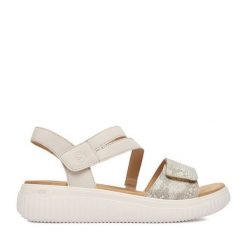 Sandały Remonte. Brązowe sandały Remonte, bez wzorów, bez obcasa, na płaskiej podeszwie, bez zapięcia. Za 359.99 zł.