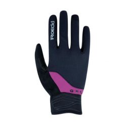 Długie rękawice Roeckl Mori. Fioletowe rękawiczki Roeckl, bez wzorów. Za 204.50 zł.