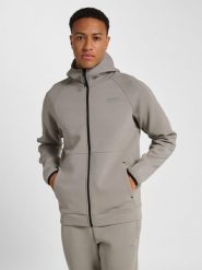 Bluza z kapturem z pełnym zamkiem błyskawicznym Hummel Tech. Szare bluzy Hummel, na wiosnę, m, bez wzorów, z bawełny, z kapturem. Za 385.50 zł.