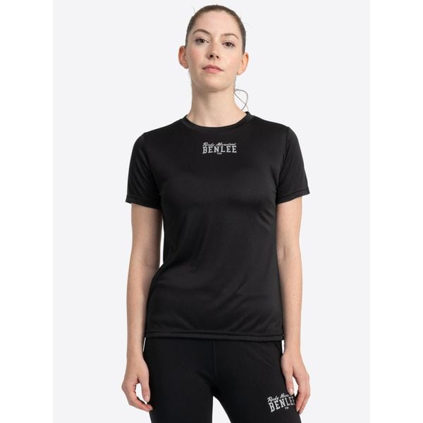 Koszulka damska Benlee Lindsay. Czarne bluzki BENLEE, bez wzorów, sportowe, bez kołnierzyka, bez ramiączek. Za 152.50 zł.