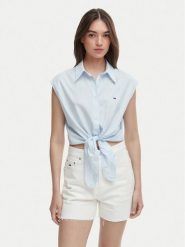 Tommy Jeans Koszula DW0DW22212 Niebieski jasny Regular Fit. Niebieskie koszule Tommy Jeans, xs, bez wzorów, z bawełny, bez kołnierzyka, bez ramiączek. Za 289.99 zł.