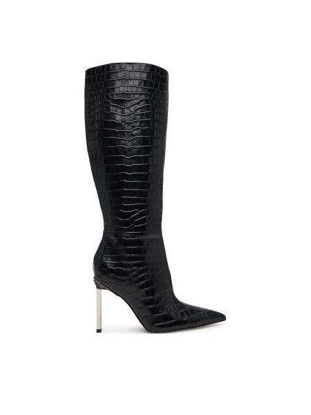 Guess Kozaki FLFCYY LEP11 Czarny. Czarne kozaki Guess, ze skóry, bez obcasa, na szpilce, bez zapięcia. Za 1,139.00 zł.