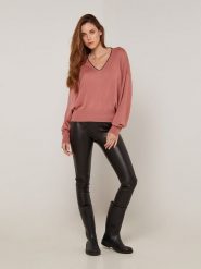 Rodier Sweter w kolorze szaroróżowym rozmiar: S. Różowe swetry Rodier, s, z aplikacjami, bez ramiączek. Za 239.99 zł.