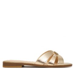 Klapki Guess. Żółte klapki Guess, z aplikacjami, bez obcasa. Za 499.99 zł.