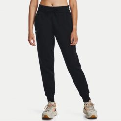 Spodnie dresowe damskie Under Armour Rival Fleece joggery. Czarne spodnie sportowe Under Armour, xl, bez wzorów, z dresówki. Za 176.99 zł.
