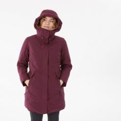 Parka turystyczna damska zimowa Quechua SH500 -10°C wodoodporna. Fioletowe parki QUECHUA, na zimę, m, sportowe, bez kaptura. W wyprzedaży za 299.99 zł.
