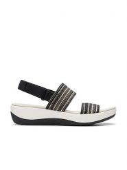 Clarks Sandały "Arla Stroll" w kolorze czarnym rozmiar: 40. Czarne sandały Clarks, bez wzorów, klasyczne, z otwartym noskiem, bez obcasa, bez zapięcia. Za 96.83 zł.