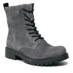 Botki Josef Seibel. Szare botki Josef Seibel, bez wzorów, bez obcasa, na płaskiej podeszwie, bez zapięcia. Za 529.99 zł.