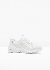 Sneakersy Skechers. Białe obuwie sportowe bonprix, bez zapięcia. Za 329.99 zł.
