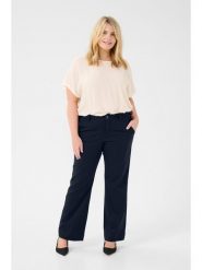 KAFFE curve Spodnie w kolorze granatowym rozmiar: 42. Niebieskie spodnie materiałowe KAFFE curve, na co dzień, bez wzorów, z materiału. Za 208.99 zł.