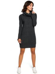 Be Wear Dzianinowa sukienka w kolorze grafitowym rozmiar: onesize. Czarne sukienki Be Wear, na co dzień, bez wzorów, z dzianiny, bez kołnierzyka, bez ramiączek, mini, proste. Za 197.45 zł.