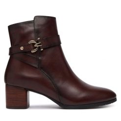 Botki Pikolinos. Brązowe botki Pikolinos, bez wzorów, bez obcasa, na słupku, bez zapięcia. Za 759.99 zł.