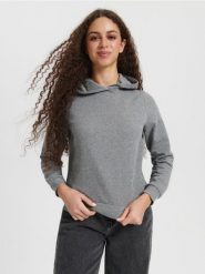 Bluza z kapturem - szary. Szare bluzy Sinsay, l, bez wzorów, z bawełny, z kapturem. W wyprzedaży za 27.99 zł.