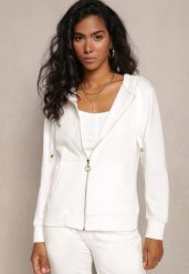 Biała Rozsuwana Bluza z Kapturem Lecua. Białe bluzy Renee, xs, bez wzorów, z kapturem. Za 79.99 zł.