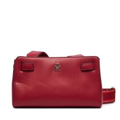 Torebka Tommy Hilfiger. Czerwone listonoszki TOMMY HILFIGER, bez wzorów, bez dodatków. Za 489.99 zł.