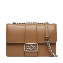 Torebka Armani Exchange. Brązowe listonoszki Armani Exchange, bez wzorów, bez dodatków. Za 704.99 zł.