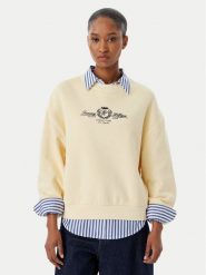 Tommy Hilfiger Bluza Crest Embroidery WW0WW48733 Beżowy Relaxed Fit. Brązowe bluzy TOMMY HILFIGER, m, bez wzorów, z bawełny, bez kaptura. Za 529.99 zł.