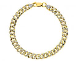 Bransoletka z żółtego złota z diamentami - 18 cm - 0,40 ct - próba 585. Żółte bransoletki Apart, z diamentem, złote. Za 12,590.00 zł.