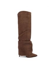 Le Silla Kozaki Stivale Andy 120 2030A100R1PPPOW Brązowy. Brązowe kozaki LE SILLA, ze skóry, bez obcasa, na szpilce, bez zapięcia. Za 5,429.00 zł.