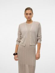 Vero Moda Kardigan w kolorze beżowym rozmiar: L. Brązowe kardigany Vero Moda, l, bez wzorów. Za 79.21 zł.