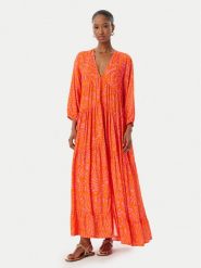 LOLA CASADEMUNT Sukienka letnia LS2616079 Pomarańczowy Relaxed Fit. Brązowe sukienki LOLA CASADEMUNT, na lato, m, bez wzorów, z wiskozy, bez kołnierzyka, bez ramiączek. Za 543.99 zł.