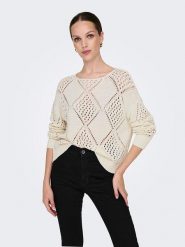 ONLY Sweter w kolorze kremowym rozmiar: XL. Brązowe swetry Only, xl, bez wzorów, bez ramiączek. Za 79.21 zł.