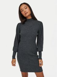 ONLY Sukienka dzianinowa Katia 15232502 Szary Comfort Fit. Szare sukienki Only, xl, bez wzorów, z dzianiny, bez kołnierzyka, bez ramiączek. Za 199.99 zł.