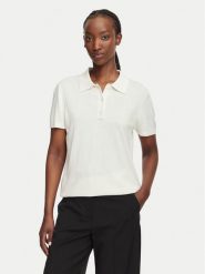 Calvin Klein Polo LV044G311G Kremowy Slim Fit. Białe koszulki polo Calvin Klein, xs, bez wzorów, z wiskozy, bez kołnierzyka, bez ramiączek. Za 409.99 zł.