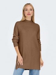 ONLY Sweter w kolorze jasnobrązowym rozmiar: XS. Brązowe swetry Only, xs, bez wzorów, ze splotem, bez ramiączek. Za 94.95 zł.