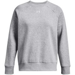 Bluza Damska Sportowa Nierozpinana Under Armour Rival Fleece Crew. Szare bluzy Under Armour, na zimę, bez wzorów, bez kaptura. W wyprzedaży za 126.79 zł.