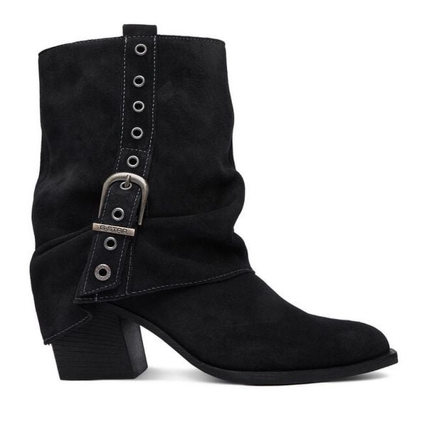 Kowbojki G-Star. Czarne botki G-Star, bez wzorów, bez obcasa, na słupku, bez zapięcia. Za 399.99 zł.