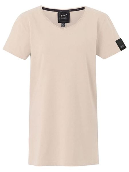 Regatta Koszulka "Elkie" w kolorze beżowym rozmiar: 40. Brązowe bluzki Regatta, bez wzorów, bez kołnierzyka, bez ramiączek. Za 48.05 zł.