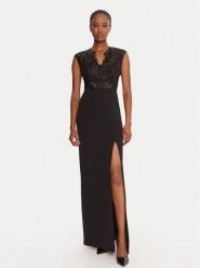 Rinascimento Sukienka wieczorowa CFC0020083002 Czarny Slim Fit. Czarne sukienki Rinascimento, xs, bez wzorów, z syntetyku, wizytowe, bez kołnierzyka, bez ramiączek. Za 859.99 zł.