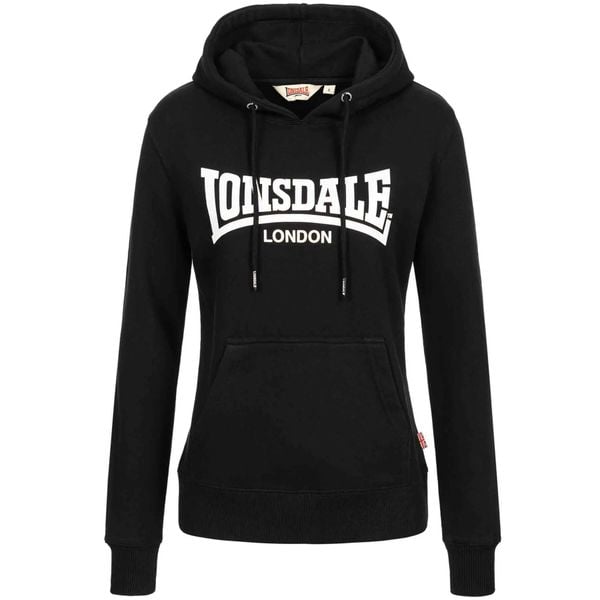 Bluza damska z kapturem Lonsdale Flookburgh. Czarne bluzy Lonsdale, m, bez wzorów, z kapturem. Za 221.50 zł.