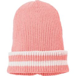 Czapka z kontrastowymi paskami bonprix brzoskwiniowo-szary. Czapki bonprix. Za 16.99 zł.