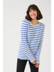 Kaffe Sweter w kolorze biało-niebieskim rozmiar: XXL. Białe swetry Kaffe, xxl, bez wzorów, z bawełny, bez ramiączek. Za 104.99 zł.