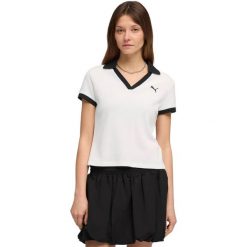 Damskie T shirt Puma Wardrobe Ess Polo. Białe koszulki polo Puma, xl, bez wzorów, z bawełny, bez kołnierzyka, bez ramiączek. Za 190.00 zł.