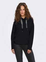 ONLY Bluza w kolorze czarnym rozmiar: M. Czarne bluzy Only, m, bez wzorów, z kapturem. Za 141.19 zł.