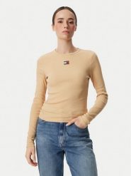 Tommy Jeans Bluzka DW0DW20178 Żółty Slim Fit. Żółte bluzki Tommy Jeans, xs, bez wzorów, z bawełny, bez kołnierzyka, bez ramiączek. Za 189.99 zł.
