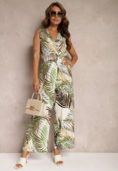 Zielony Kombinezon z Bawełny z Szerokimi Ramiączkami i Długimi Nogawkami Vmeviana. Zielone sukienki Renee, na co dzień, l, bez wzorów, z bawełny, eleganckie, bez kołnierzyka, bez ramiączek, dopasowane. Za 99.99 zł.