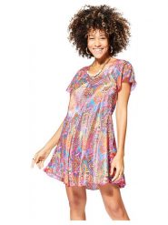 Aller Simplement Sukienka w kolorze jasnoróżowym ze wzorem rozmiar: 34/36. Różowe sukienki Aller Simplement, bez wzorów, bez kołnierzyka, bez ramiączek, mini. Za 43.99 zł.