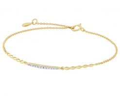 Bransoletka z żółtego złota z diamentami - 0,04 ct - próba 585. Żółte bransoletki Apart, z diamentem, złote. Za 2,190.00 zł.